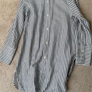 J. Crew woman Gray Striped Button Down Shirt